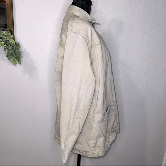 Cabin Creek Women's Basic Khaki Button Down Collared Jacket Size Large - Picture 2 of 5
